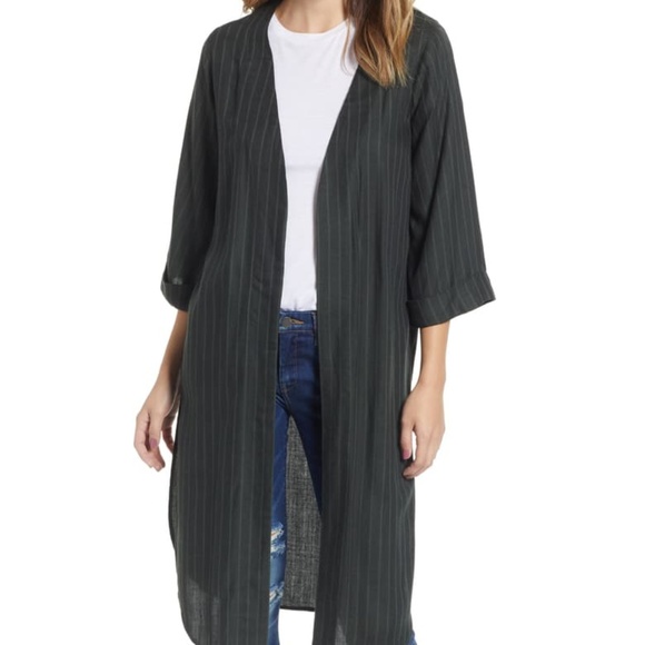 Socialite Jackets & Blazers - Socialite Shadow Stripe Duster Jacket Cardigan